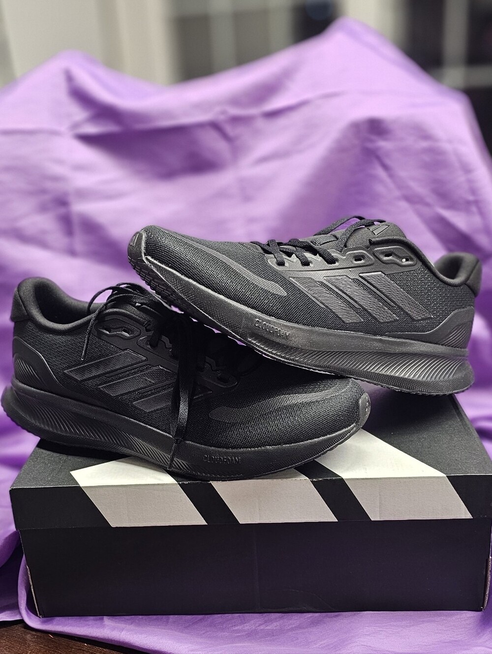 Adidas Men's Black runfalcon 5 Running Shoes - Lightweight Comfort